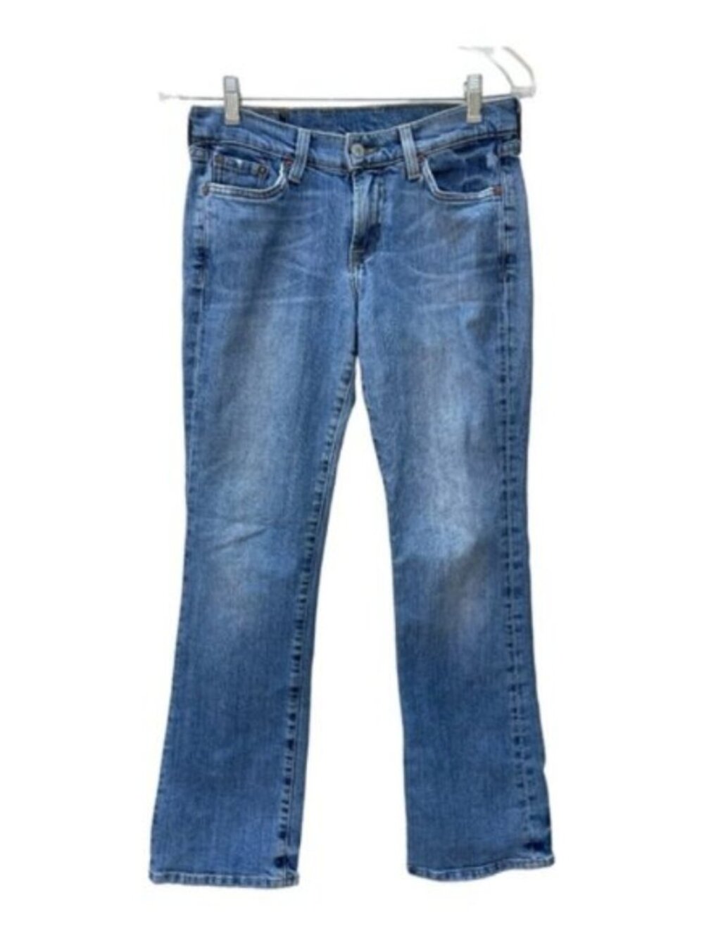 Lucky Brand Classic Rider Bootcut Jeans Womens 2/26 Short Blue USA Made Stretch